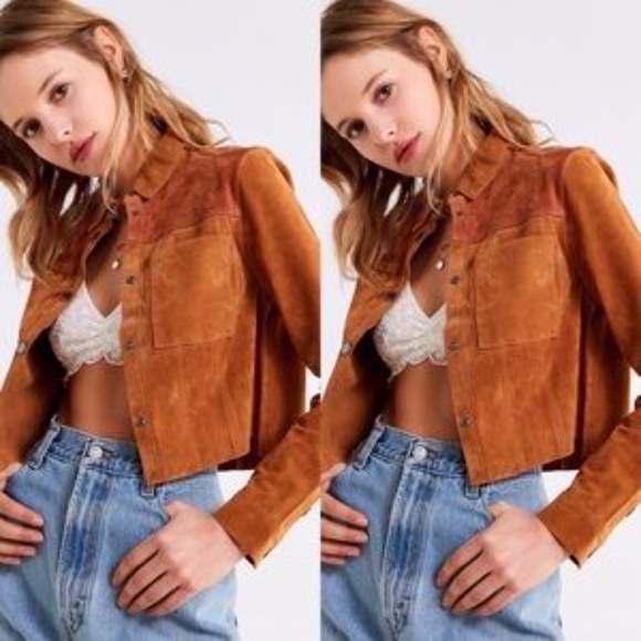 Urban Outfitters suede cropped gas jacket - Picture 3 of 7